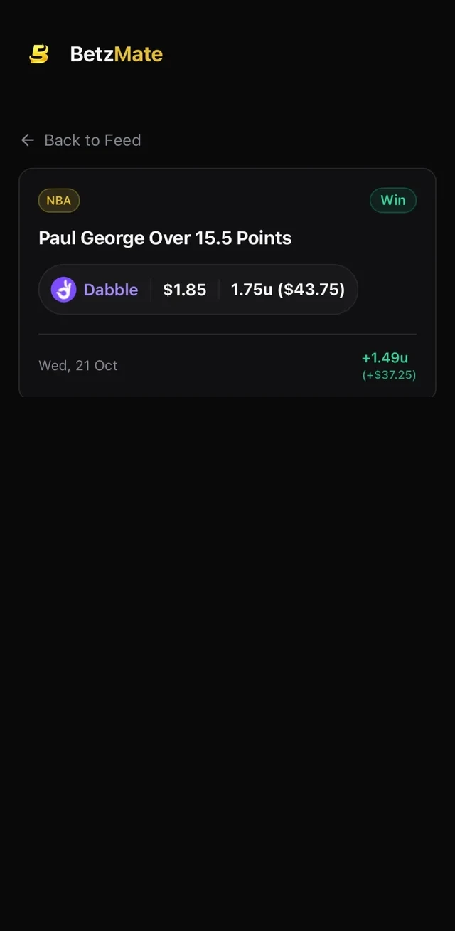 Paul George Over 15.5 Points - Win, +1.49u